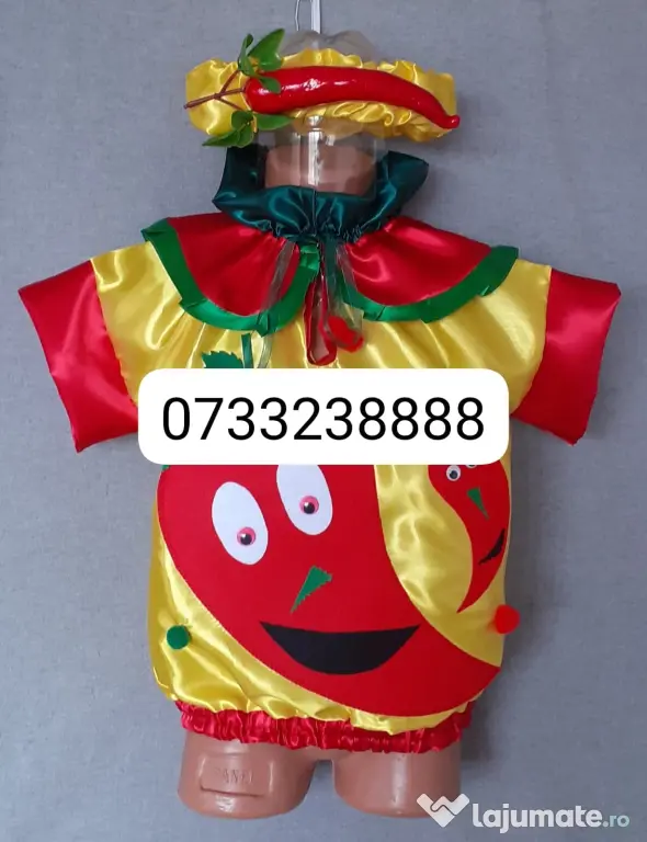 Costum Ardei Kapia rosu pentru copii 3-4-5-6-7 ani ,195 lei