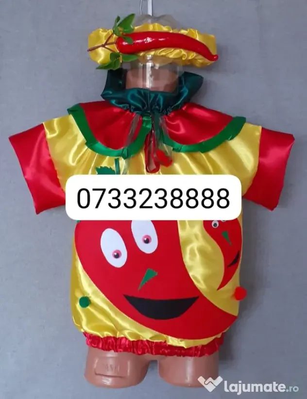 Costum Ardei Kapia rosu pentru copii 3-4-5-6-7 ani ,195 lei