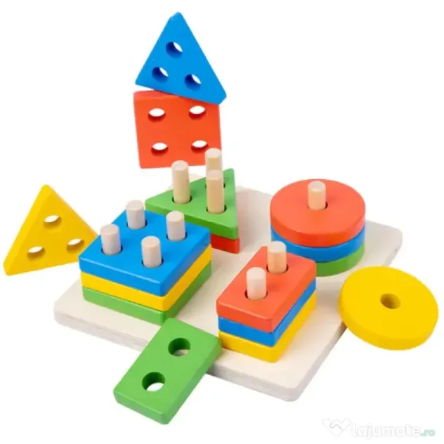 Jucarie Educativa din Lemn 12x12cm,