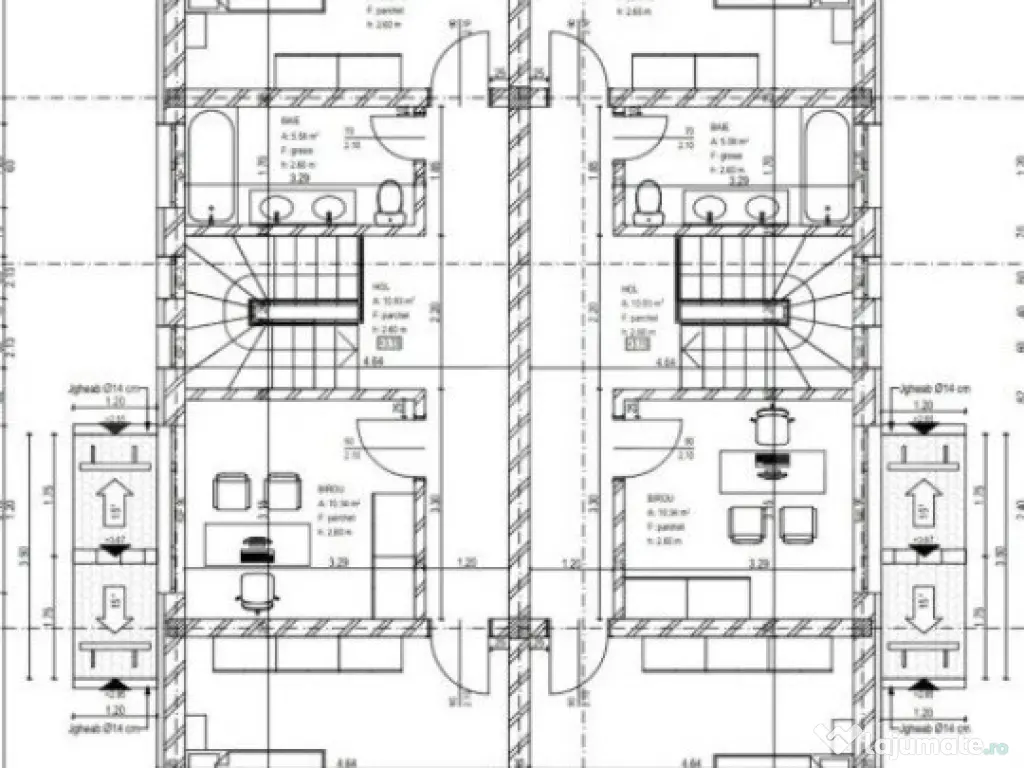 Duplex 4 camere, 140 mp utili, suprafata teren 300 mp, Giroc