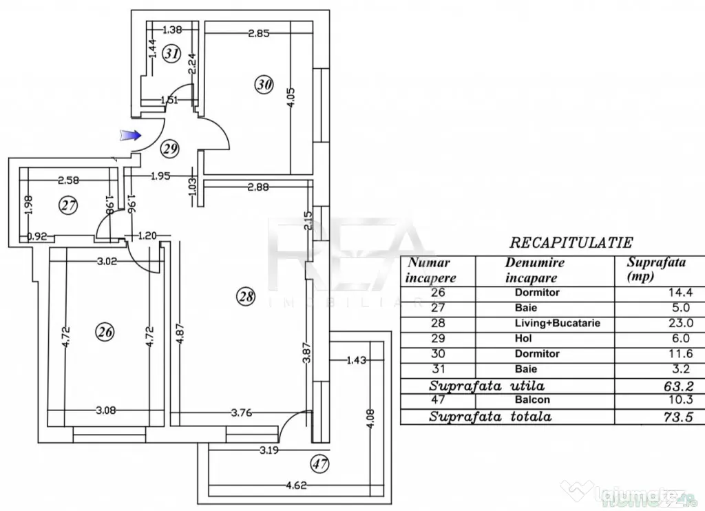 3 camere cu vedere superba Ultracentral - Bucuresti (Bucuresti-Ilfov)