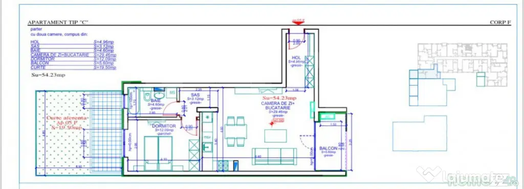 Apartament 2 camere, 54 mp utili, balcon 5 mp .Calea Aradulu - Timisoara (Timis)