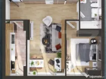 Apartament cu 2 camere, 58 mp, FINISAT, zona RIVUS MALL