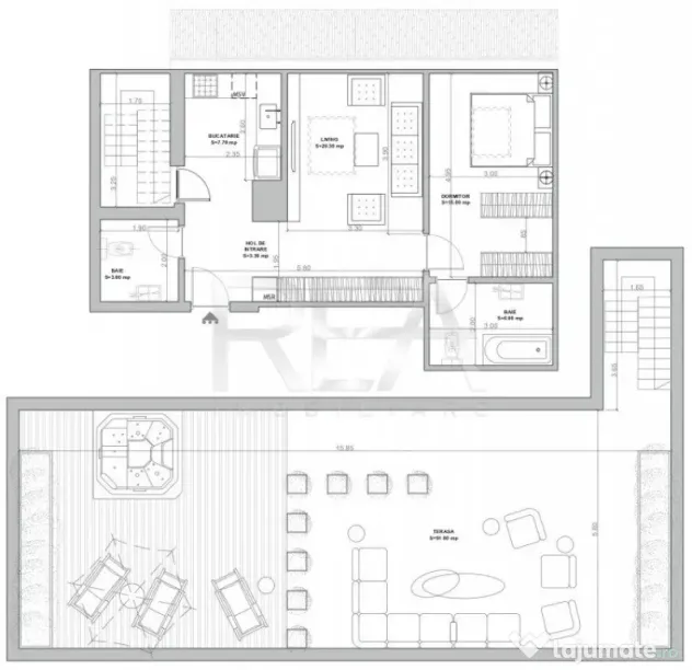 2 camere 2 bai cu terasa rooftop Ultracentral