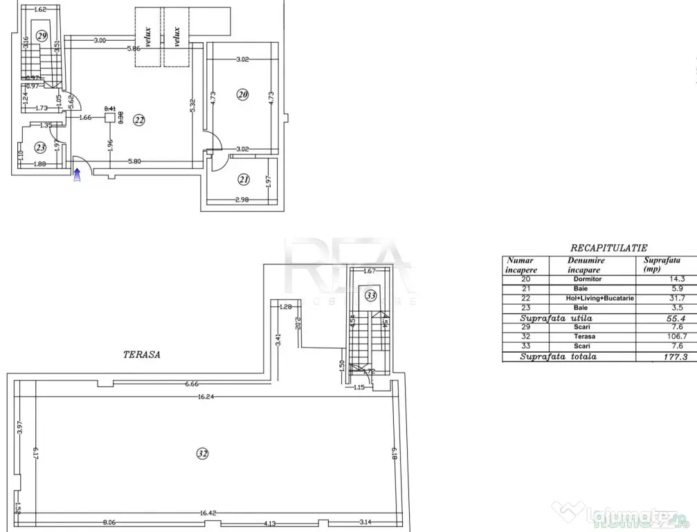 2 camere 2 bai cu terasa rooftop Ultracentral - Bucuresti (Bucuresti-Ilfov)