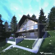 Cabana moderna, 6 camere, 400 mp, zona Muntele Rece 
