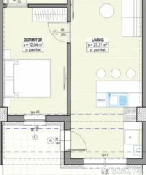 Apartament 2 camere, 48mp, cu terasa de 22 mp, plata la dezv