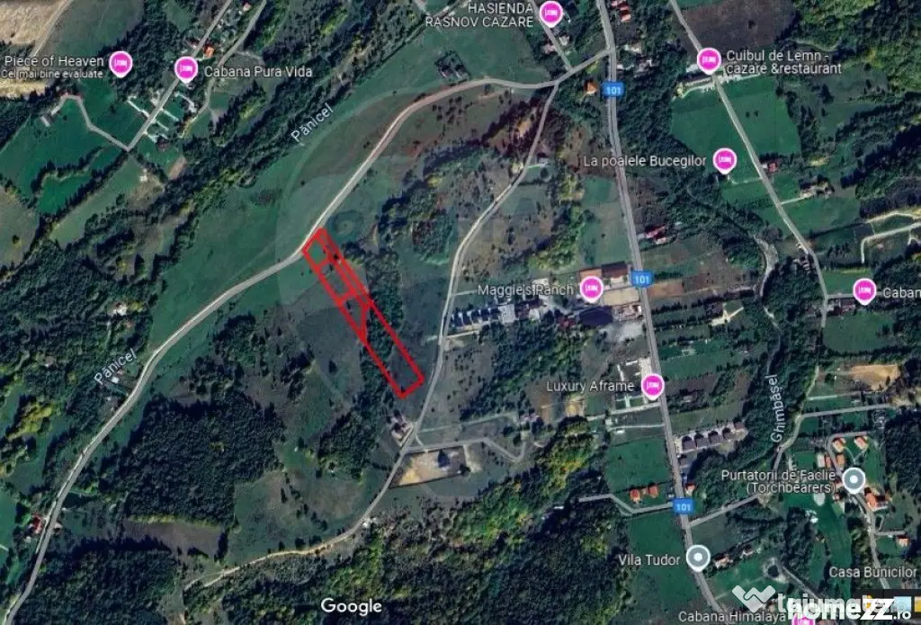 Teren 1,574mp Rasnov, Strada Valea Panicelului- varf de deal