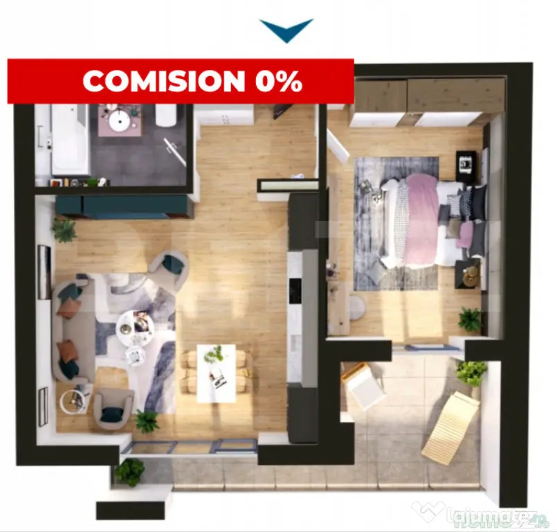 Comision 0 | Apartament de vanzare, 2 camere, 54 mp, zona - Timisoara (Timis)