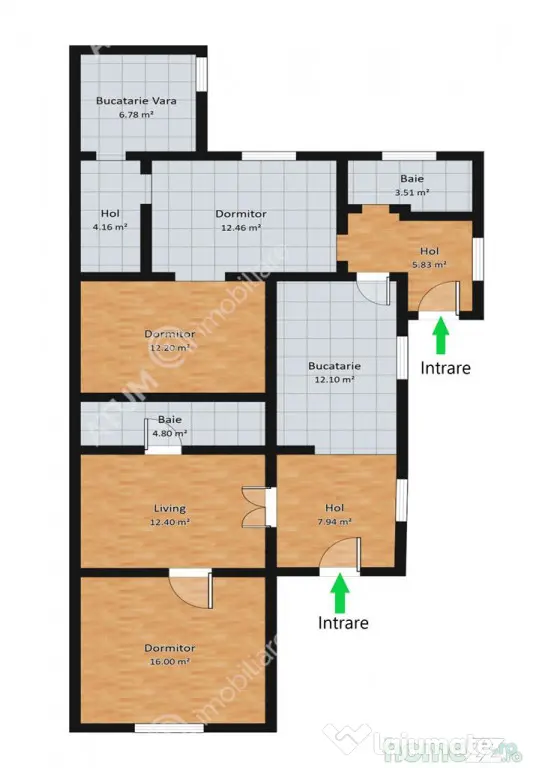 Casa individuala 4 camere si teren de 395 mp zona Trei Steja