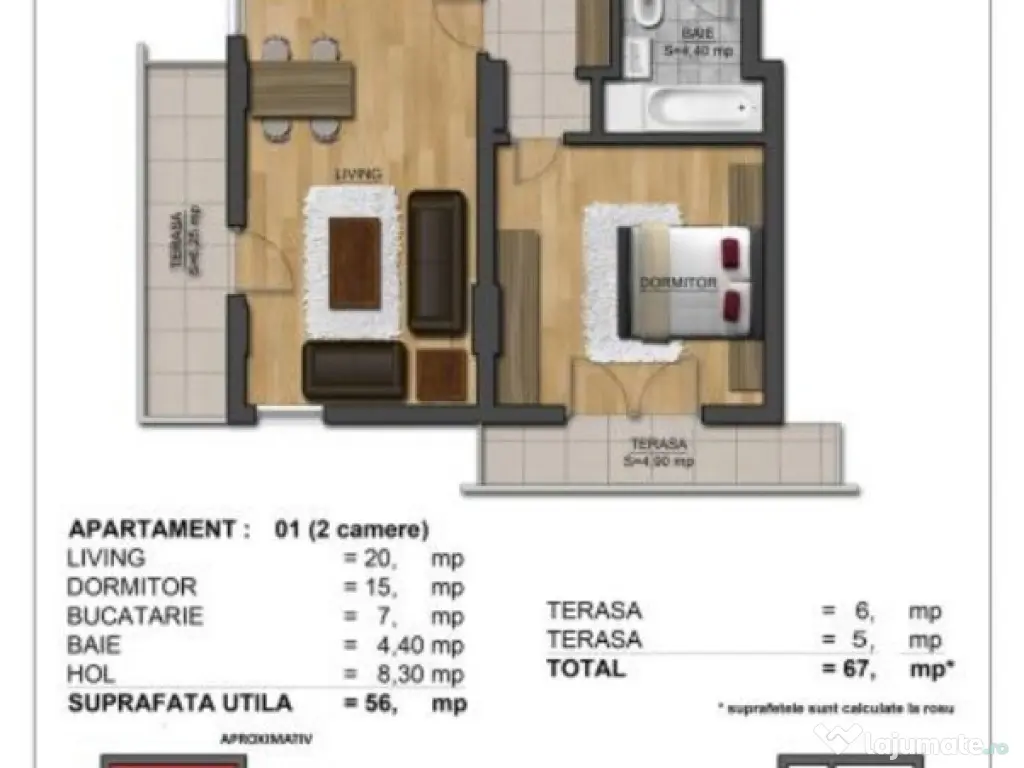 Bragadiru 2 cam, decom, et. 4/4, suprf. 56 mp, an 2016