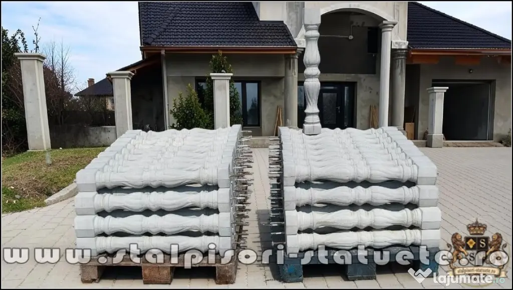 Stâlpișori, baluștri, popici, mosoare, din beton, model B5.