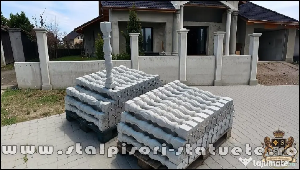 Stâlpișori, baluștri, popici, mosoare, din beton, model B5.