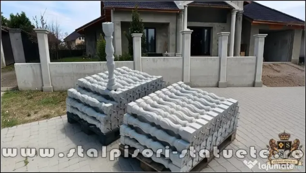 Stâlpișori, baluștri, popici, mosoare, din beton, model B5.