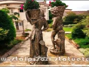 Statuete copii cu coșulețe, arămiu antichizat, model J3,J4. 