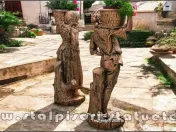 Statuete copii cu coșulețe, arămiu antichizat, model J3,J4. 