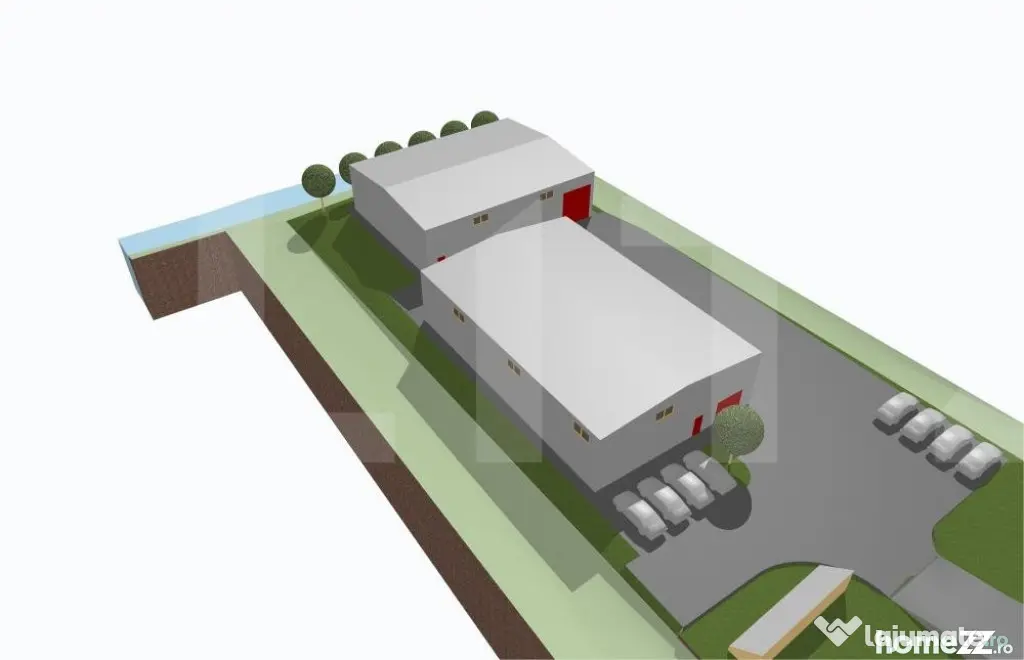Hale industriale 900mp utili,teren de 2800mp, Centura Valcel