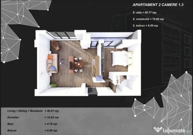 Apartament 2 camere zona Tomis Plus cu Incalzire in Pardo...