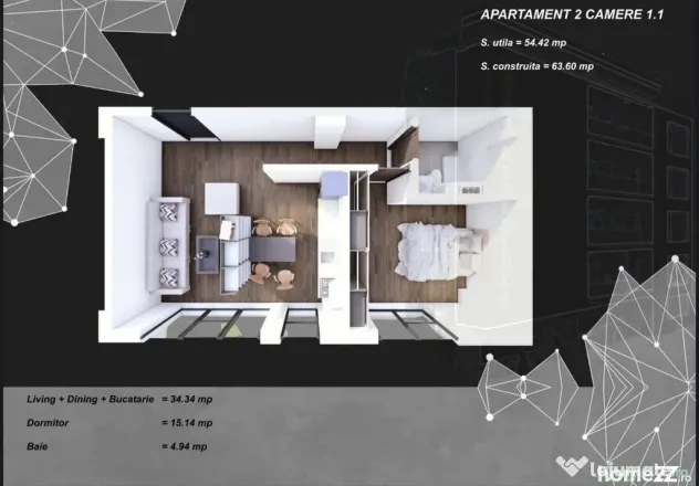 Apartament 2 camere zona Tomis Plus cu Incalzire in Pardo... - Constanta (Constanta)