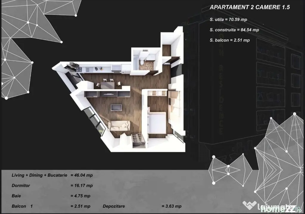 Apartament 2 camere zona Tomis Plus cu Incalzire in Pardo... - Constanta (Constanta)