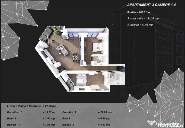 Apartament 2 camere zona Tomis Plus cu Incalzire in Pardo... - Constanta (Constanta)