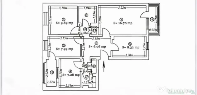 Apartament cu 4 camere, 66,6 mp, Botosani