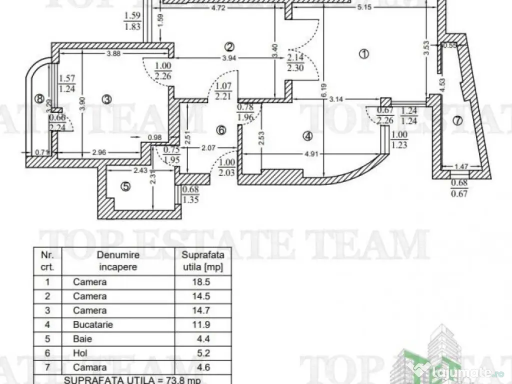 Apartament 3 camere de , zona Armeneasca