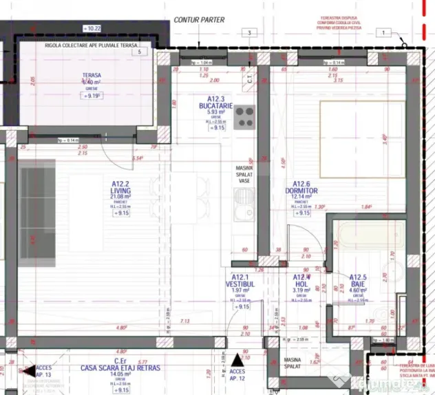 Apartament 2 camere, 48.91 mp, zona Mehala