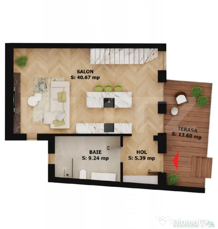Apartament modern 2 camere cu terasă – EAS Residence - Oradea (Bihor)
