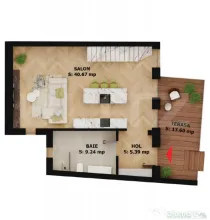 Apartament modern 2 camere cu terasă – EAS Residence