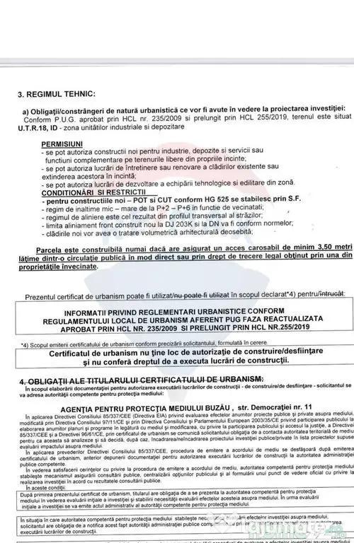 Teren intravilan Buzau / Bulevardul Industriei