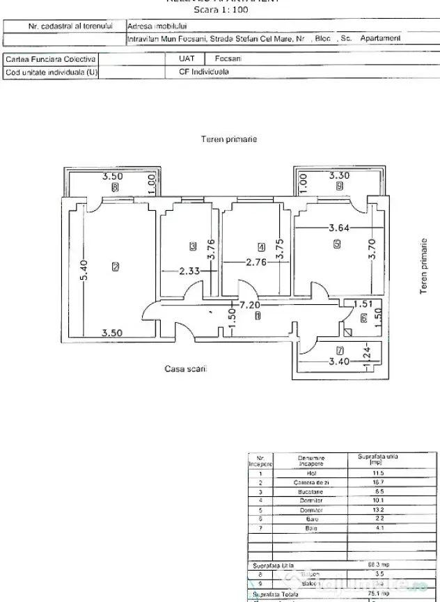 Apartament 3 camere – Ultracentral Focșani