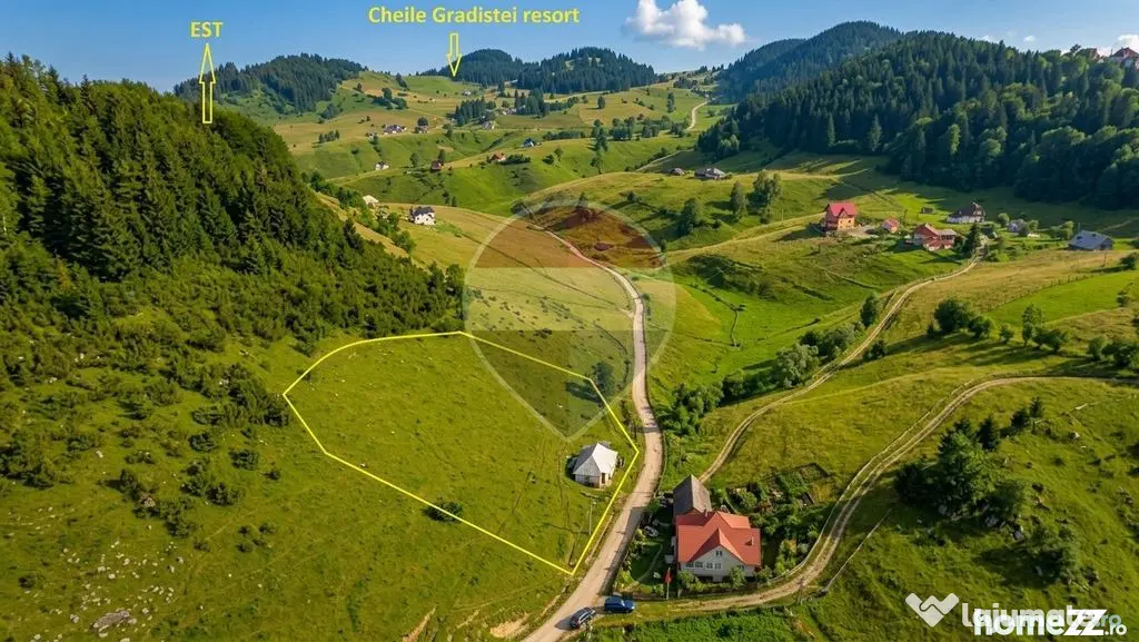 Teren 3808mp+Casă Fundata, Brașov - Cheile Grădiștei - Drum asfaltat - Fundata (Brasov)