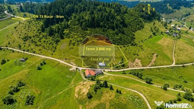 Teren 3808mp+Casă Fundata, Brașov - Cheile Grădiștei - Drum asfaltat - Fundata (Brasov)