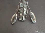 Set argint masiv cu scoica paua