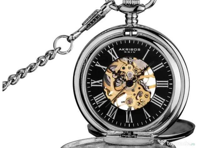 Ceas de buzunar clasic | Akribos XXIV AK609 - Eleganță care bate la timp
