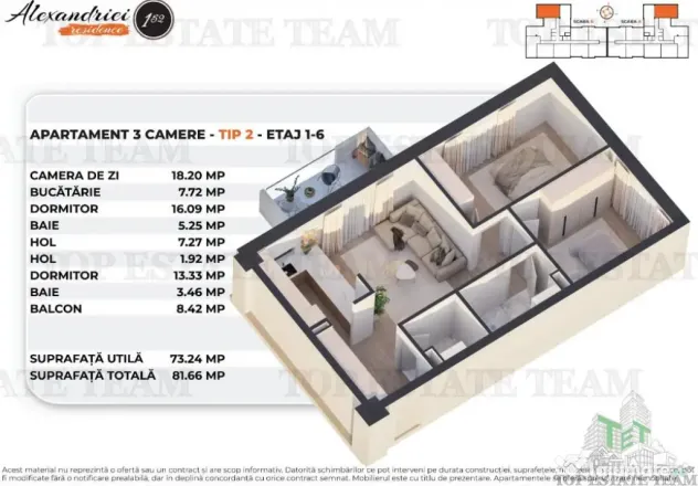 Constructie Noua, Apartament 3 Camere Rahova