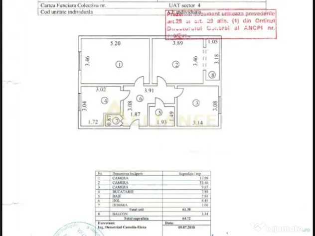 Brancoveanu/Izvorul Muresului Ap 3 cam cu centrala proprie m