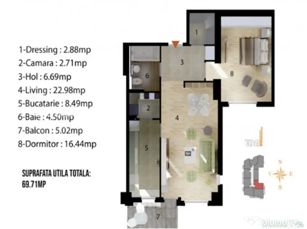 Apartament 2 camere 64MP | Sisesti | Loc de parcare subteran - Bucuresti (Bucuresti-Ilfov)