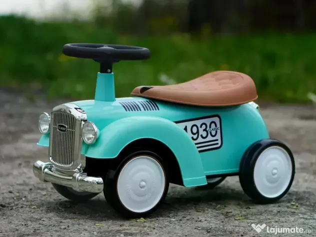 Premergator fara pedale, Kinderauto Retro Baby Car cu roti moi Green
