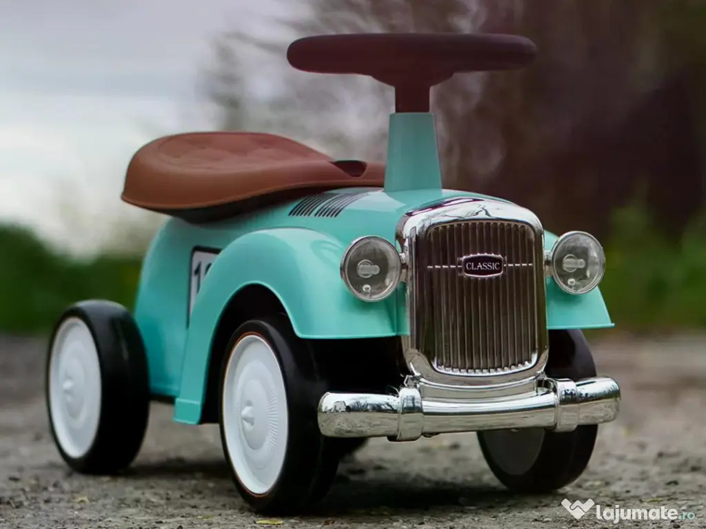 Premergator fara pedale, Kinderauto Retro Baby Car cu roti moi Green