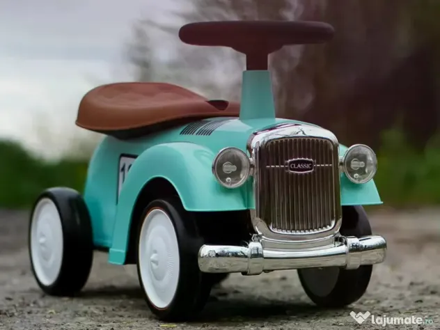 Premergator fara pedale, Kinderauto Retro Baby Car cu roti moi Green