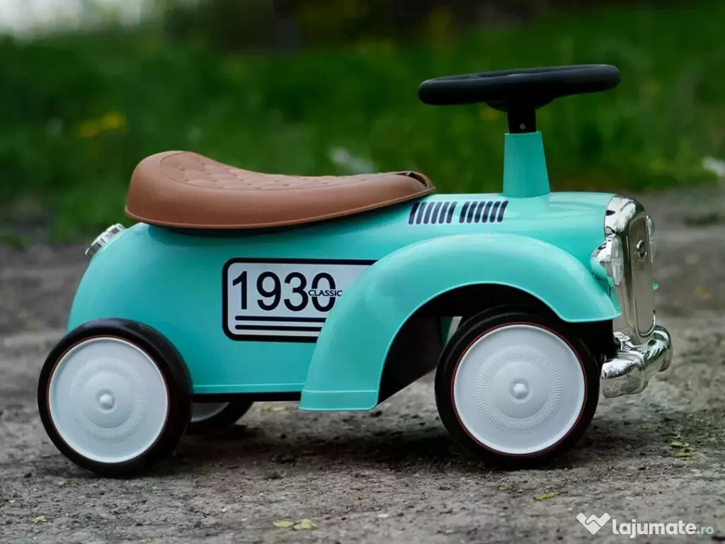 Premergator fara pedale, Kinderauto Retro Baby Car cu roti moi Green