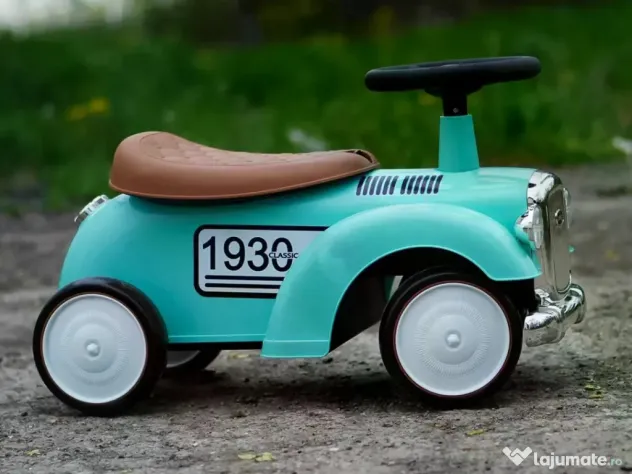 Premergator fara pedale, Kinderauto Retro Baby Car cu roti moi Green