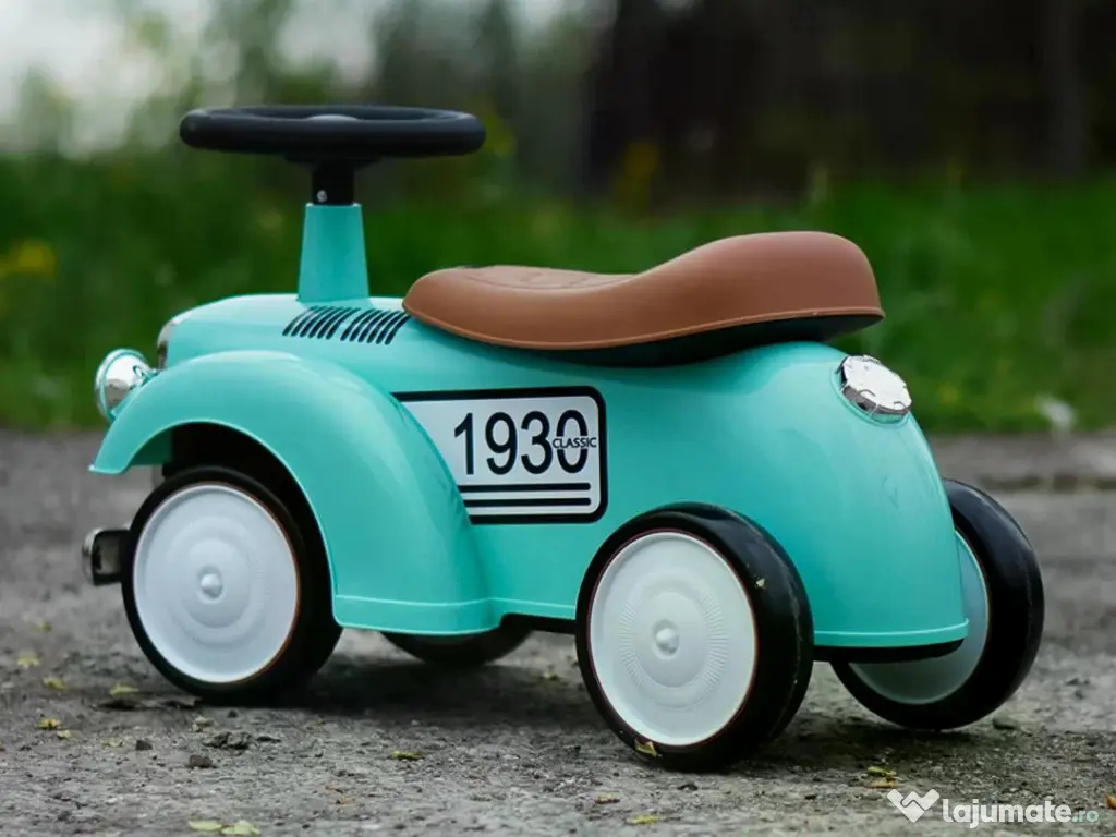 Premergator fara pedale, Kinderauto Retro Baby Car cu roti moi Green