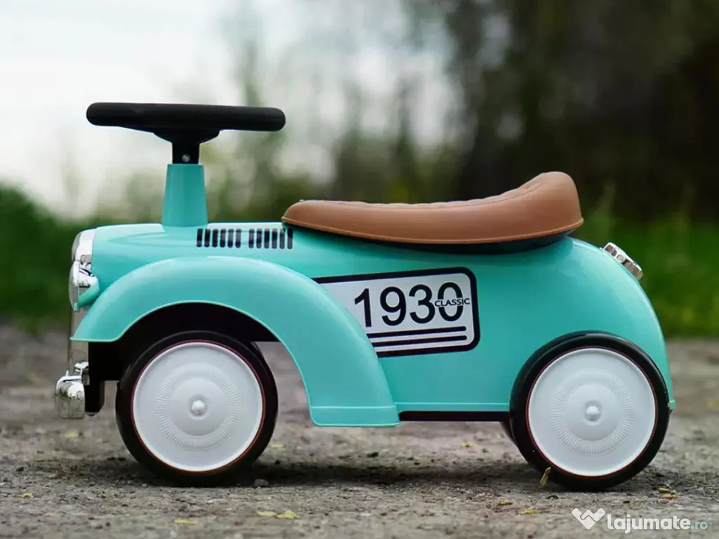 Premergator fara pedale, Kinderauto Retro Baby Car cu roti moi Green