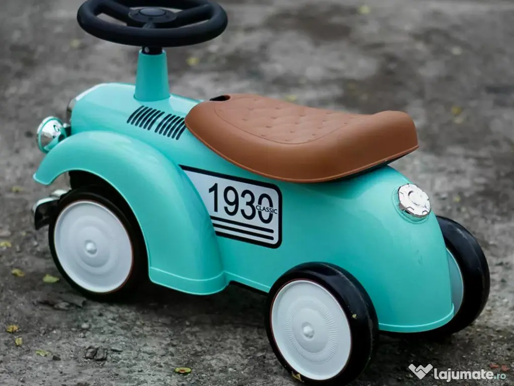 Premergator fara pedale, Kinderauto Retro Baby Car cu roti moi Green