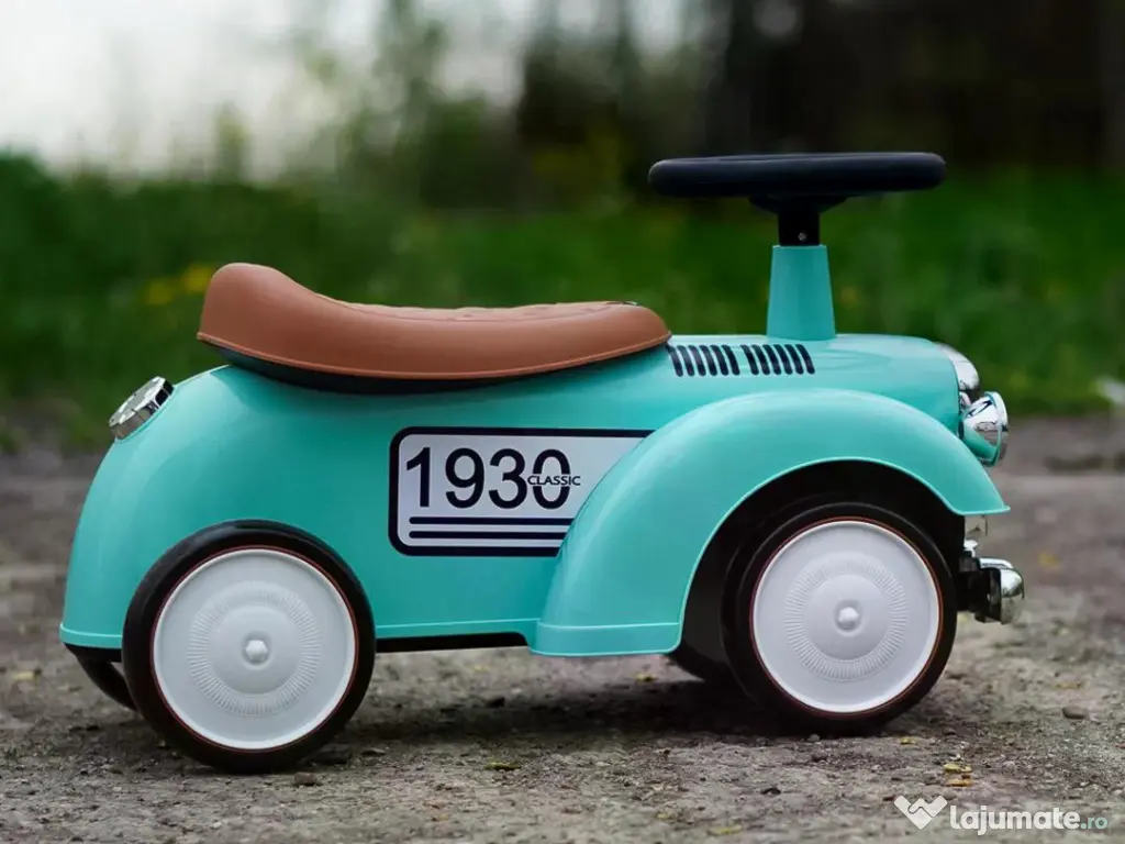 Premergator fara pedale, Kinderauto Retro Baby Car cu roti moi Green