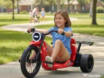 Tricicleta electrica cu functie Drift, Kinderauto BJSX2338, 2x 250W RED