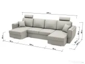 Vand canapea extensibila Tony U Shape Plus Grey 320 x 140 x 90 cm